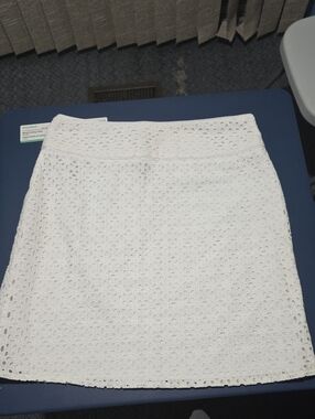 Sandro White Eyelet Mini Skirt